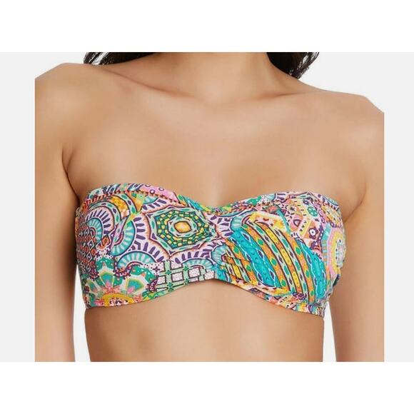 Bleu By Rod Beattie Seriously Sunny Bandeau Bikini Top Swimsuit Size 8 NWT - Picture 1 of 3